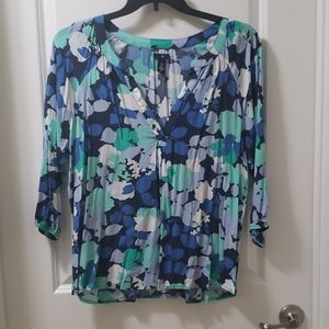 Gap floral 3/4 sleeve cotton blouse
